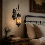 Rustic Antique Gothic Amber Glass Candle Sconce for Fireplace - Image 6
