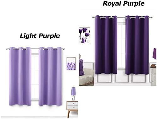 Lavender Girls Room Darkening Curtains for Nursery Set 2 Panels Short Grommet Blackout Window Drapes Block Insulated Thermal Light Purple Room Decor for Girls Bedroom Kids 54 Inch Length Lilac - Image 2