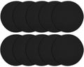 Round Placemats Set of 10, Cotton Woven Tablemats, Hot Pads for Kitchen, Jute Rattan Charger Plates for Dinner, Non Slip Heat Resistant Place Mats, 13.5'' Braided Placemat for Decor (Black Cotton) by Unknown