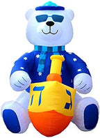 Jumbo 11' ft Hanukkah Inflatable Yard Decoration Lighted Chanukah Themed Bear Blowup Indoor and Outdoor Holiday Decorations LED Glowing with Air Blower, Tie-Down Stakes Chanukah Décor By Zion Judaica - Image 5