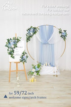Pack of 2 Artificial Flowers for Backdrop Decoration, Wedding Arch Flowers,Reception Welcome Sign, Eucalyptus Garland, Suited to Aisle Decor and Wedding Arches(Blue) - Image 6