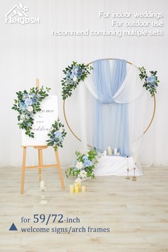 Pack of 2 Artificial Flowers for Backdrop Decoration, Wedding Arch Flowers,Reception Welcome Sign, Eucalyptus Garland, Suited to Aisle Decor and Wedding Arches(Blue) - Image 6