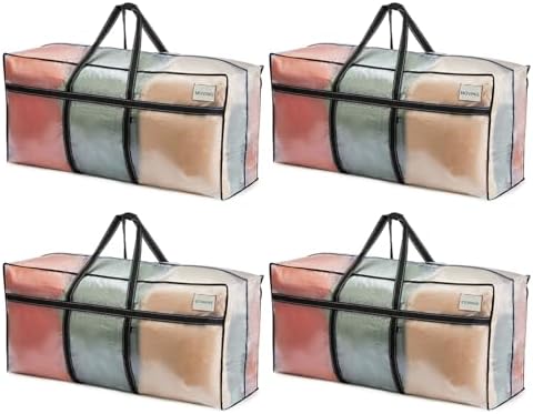 VENO Extra Large Moving Bags, Christmas Tree Storage, Clear, 4 Pack by Veno