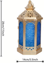 Candlestick Candle Barrels Moroccan Style Retro Lanterns Projection Lights Hollowed-Out Decorations Home Ramadan Hanging Outdoor Indoor Courtyard Porch Festival Weddings - Image 2