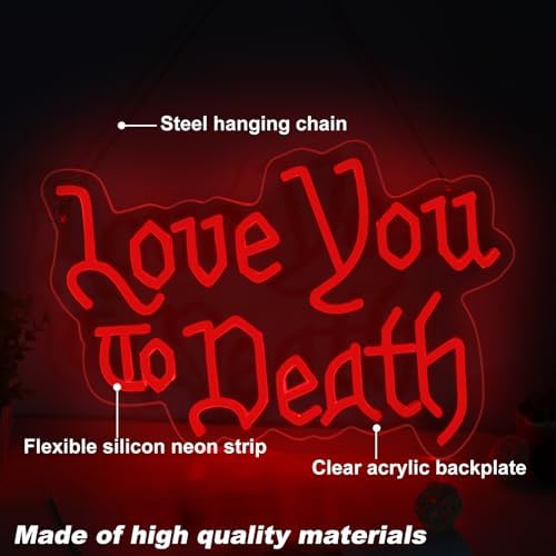 Love You to Death Neon Sign for Gothic Bedroom Wedding Dark Romance Decor - Image 2