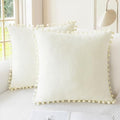 CaliTime Decorative Couch Throw Pillow Covers 22 X 22 Inches Cream by CaliTime