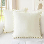 CaliTime Decorative Couch Throw Pillow Covers 22 X 22 Inches Cream by CaliTime