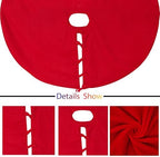 Sophia-Art Christmas Tree Skirt, Luxury Velvet Plush Skirt, Xmas Decoration Holiday Party Décor, Soft Velvet Home Décor Merry Christmas Party Christmas Tree Decorations (Red,56 Inch) - Image 4