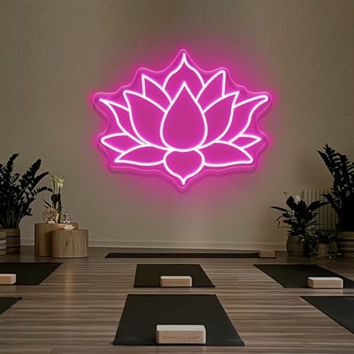 Geometric Lotus Flower Neon Sign – Mandala Style LED Wall Light Dimmable - Image 2