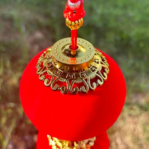 2String 10PCS 40Inch Pure Red Flannel Chinese Tassel Lantern Chinese New Year Decorations for Party Wedding Supplies Spring Festival Decorations Mid-Autumn Moon Festival Wedding Party Ornaments - Image 3