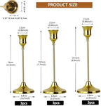 10 Sets Candle Holder Brass Gold Candlestick Holders -Vintage Modern Metal Taper Candle Holders, Decorative Centerpiece for Table Mantel, Wedding Kitchen Home Decor, Wedding Gift,30Pcs - Image 3
