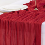 Cheesecloth Table Runner Fall Red Boho Wedding Birthday Party Home Decor - Image 6