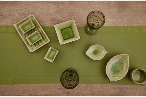 Solino Home 100% Pure Linen Dining Table Runner Avocado Woven, 14 x 60 in - Image 4