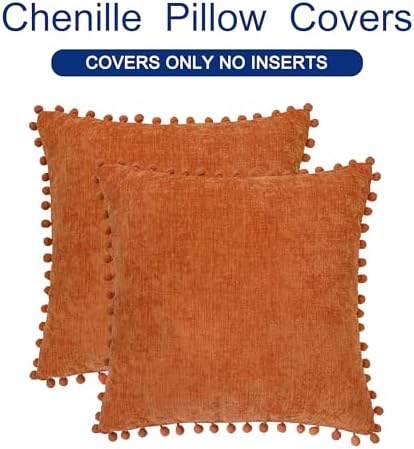 CaliTime Fall Decorative Throw Pillow Covers 22 X 22 Inches Burnt Orange - Image 6