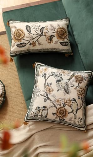 ISAENNE Vintage Linen Rectangle Throw Pillow Cover,Set of 2,20"x12"-Murad C - Image 7