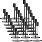 Sieral Candle Holders Bulk Taper Candlesticks Holders Set Modern Decorative Metal Candelabras for Wedding Anniversary Home Dinning Table Centerpiece Xmas Party Decor(Matte Black,24 Pcs) by Sieral
