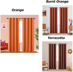 KOUFALL Orange Fall Curtains for Living Room,Halloween Curtain 84 Inch Length 2 Panels Set Blackout Bright Light Orange Color Funky Curtains for Bedroom Cortinas para Sala De Otoño - Image 2