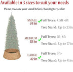 KOLWOVEN 28in Christmas Tree Collar Large to Small Christmas Tree, Woven Christmas Tree Ring Adjustable Skirt, Christmas Tree Skirt for Decoration, Base Protection from Pets (Water Hyacinth) - Image 5