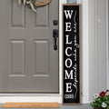 Welcome-ish Standing for Front Porch Sign 45"X9" Wood Black by LuZhiQiang