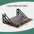 Tectocker-DOU 2 Pc Deep Floating Wall Shelves, Heavy Duty, 16x12, Brown - Image 3