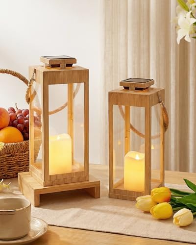 13" Outdoor Lanterns for Patio Waterproof, Solar Lanterns Decorative Porch - Image 6