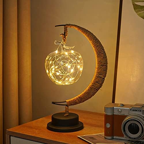 LED Decorative lamp Table lamp 3D Magic Moonlight Wrought Iron Night Light Christmas Home Decoration Birthday Gift USB Power Supply 5.5 * 5.1 * 11 inches （A Warm） by HFHungkeong