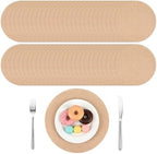 50 Pcs Round Burlap Placemats Set, 12 Inch Natural Jute Table Mats with Polyester Lining, Washable Rustic Table Decor for Dining, Kitchen, Wedding, Party, Indoor and Outdoor Use (Beige) by Unknown