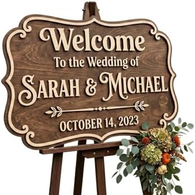 Personalized Vintage Estate Wedding Welcome Sign - Custom 3D Wood Ceremony Entrance & Reception Board for Elegant Manor, Classic Chapel or Garden Venue - Multiple Sizes by AydansUniqueFinds