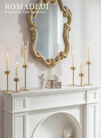 Romadedi Glass Hurricane Candle Holders for Candlestick, Gold, Set of 6 - Image 2