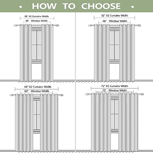KOUFALL Narrow Window Curtains Drapes for Bedroom,Blackout Unisex Kids Curtains,38 in Wide x 84 Inch Long,2 Panels,Sage Green - Image 2