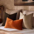 JUSPURBET 28x28 Euro Velvet Throw Pillow Covers Set of 2,Stone - Image 3