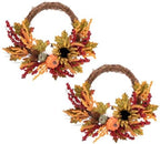 Fall Wreaths, 2 Pack, 20" Front Door Decor, Artificial Pumpkin by Culudea
