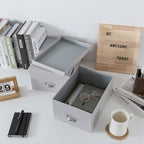 Soul & Lane - Gray Stacking Storage Boxes with Label Holders, Set of 2 - Image 7