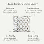CPC Fall Green Block Print Throw Pillow Covers 18x18 Inch, Set of 2 - Image 6