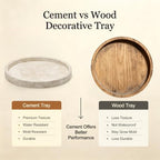 Vanselia Decorative Table Tray Round Trays Home Decor Cement (11.8" Rustic) - Image 4
