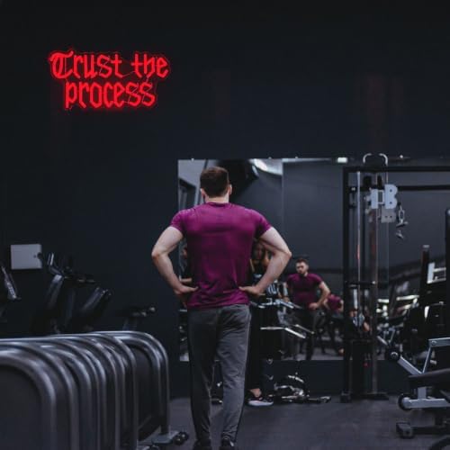 Trust The Process Neon Sign Red Letter Neon Light for Gym Ofiice Room Decor - Image 2