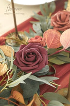 Floroom 6ft Artificial Eucalyptus Garland with Flowers Fake Greenery Burnt Orange Faux Floral Vine Garland for Table Decor Wedding Centerpieces Bridal Shower Party Decorations, Terracotta - Image 4