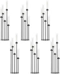6Pcs 39.8'' Tall Matte Black Candle Holder with Acrylic Shade for Halloween by WeddingPartyDecoration