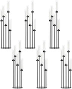 6Pcs 39.8'' Tall Matte Black Candle Holder with Acrylic Shade for Halloween by WeddingPartyDecoration