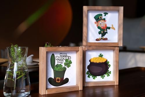 Farmhouse Summer Fall Winter Spring Interchangeable Wall Decor Set Large Tiered Tray Decor, Farmhouse Season Signs, 3 Wooden Frames 48 Signs Pictures,Festival Birthday Kids Bedroom Office Decorations - Image 5