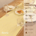 100% Pure Linen Table Runner 108 Inches Long, Coffee Table Runner,Farmhouse Style, 14×108 Inches, Perfect for Spring, Summer, Dining Table, Holiday Decor and Dresser -Chambray Yellow - Image 4