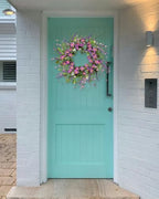 Summer Wreath for Front Door, 26 in Purple Daisy Wildflower - Image 2