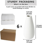 YANLING 6 Pcs White Ceramic Vases for Home Decor, 6 in Modern Ceramic Vase - Image 2