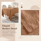 Linen World Linen Tablecloth,100% French Linen Beige Tablecloth 108" x 60" Inch,Washable Rectangular Tablecloth for Dining,Outdoor,Weddings and Restaurants,Decorative Thanksgiving Christmas - Image 4