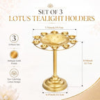 LemonRoad 3 Diwali Lotus Urli Bowl Candle Holder for Indian Diwali Pooja - Image 2
