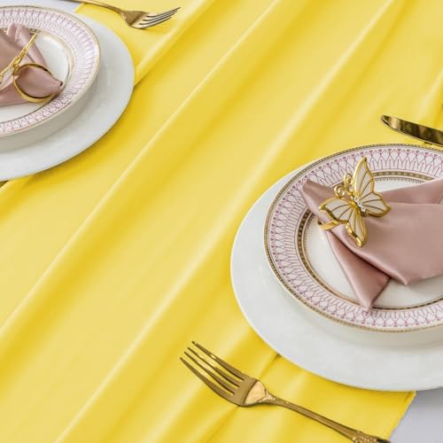 MDS Pack of 25 | Yellow | 10ft Chiffon Table Runner 29x120 Inches Long Romantic Rustic Sheer Gauze Runner for Wedding Bridal Shower Birthday Banquets Engagement Spring Easter Boho Decorations - Image 4