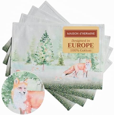 Maison d' Hermine Placemats Set of 4 Reusable 100% Cotton (13"x19") by MaisondHermine
