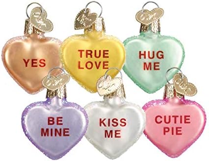 Old World Christmas Conversation Hearts Candy Glass Blown Ornament for Christmas Tree, Handcrafted Holiday Decoration, Valentine Collection by OldWorldChristmas