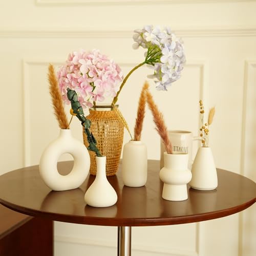 Small White Ceramic Vase Set of 10 Ceramic Bud Vases in Bulk Farmhouse Vase - Image 4