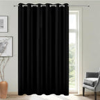 KOUFALL Blackout 84 Inch Extra Wide for Bedroom Sliding Glass Patio Door, Grommet Darkening Large Window Shade Dark Black Out Wall Curtains for Living Room, 80 Width by 84 in Length, Black by KOUFALL